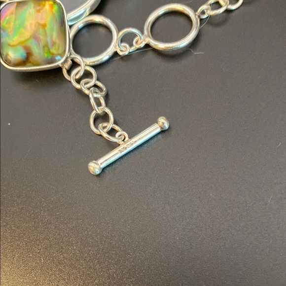 Lucas Lameth 925 Sterling Silver Abalone Shell Bracelet - Picture 2 of 5